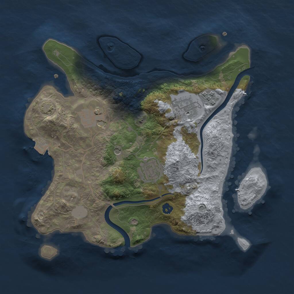 Rust Map: Procedural Map, Size: 2750, Seed: 1274397674, 7 Monuments