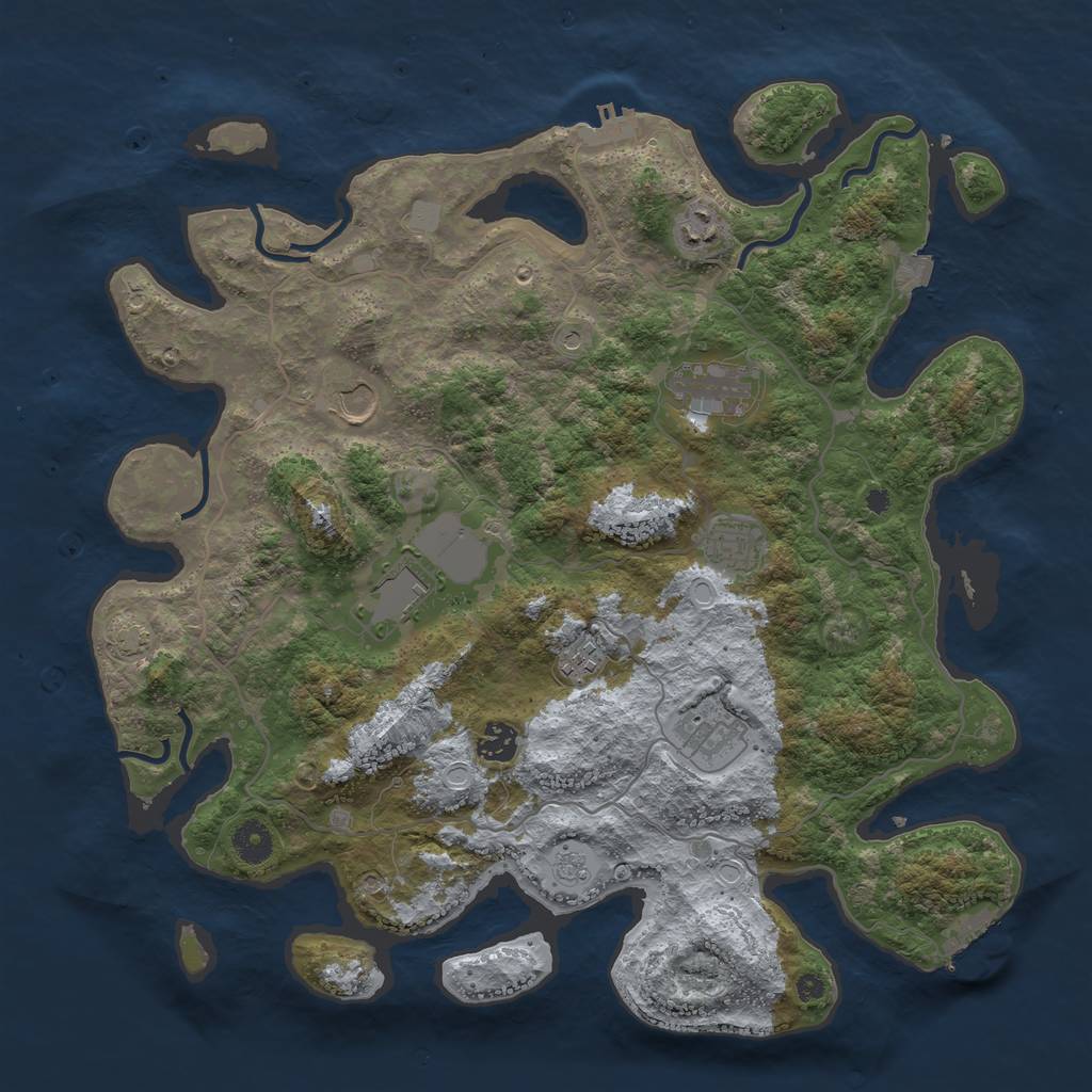 Rust Map: Procedural Map, Size: 4000, Seed: 6506540, 16 Monuments