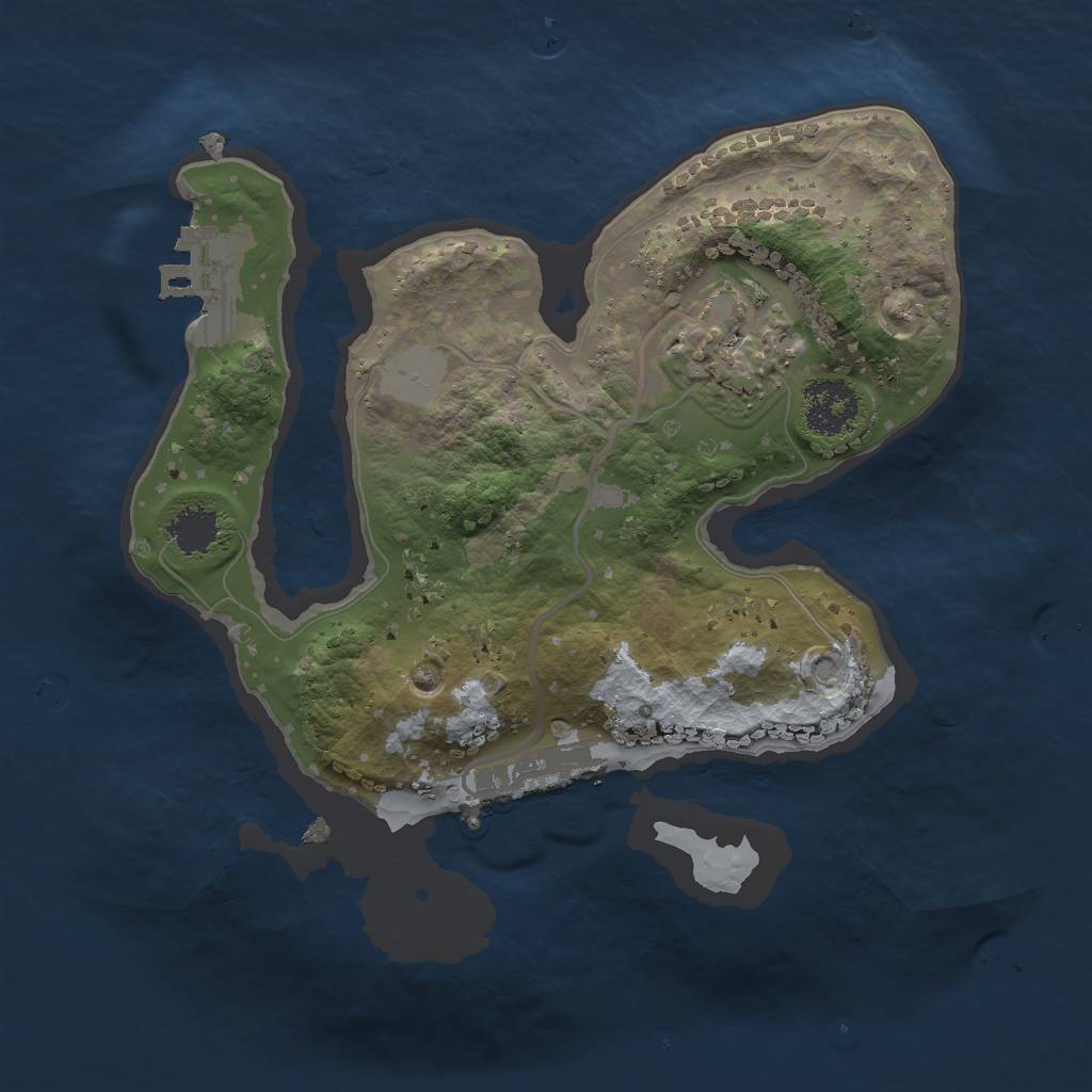 Rust Map: Procedural Map, Size: 2000, Seed: 392402, 6 Monuments