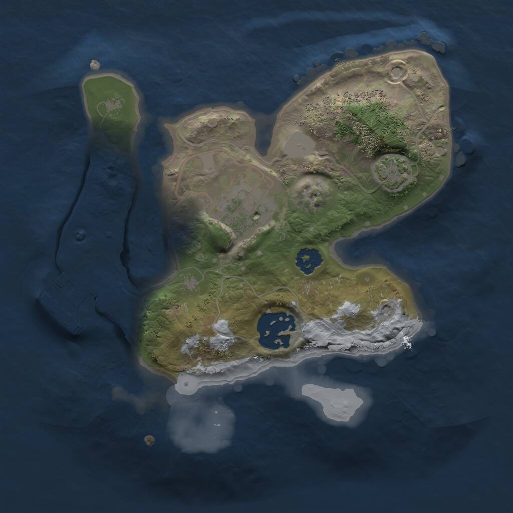 Rust Map: Procedural Map, Size: 2000, Seed: 392402, 5 Monuments
