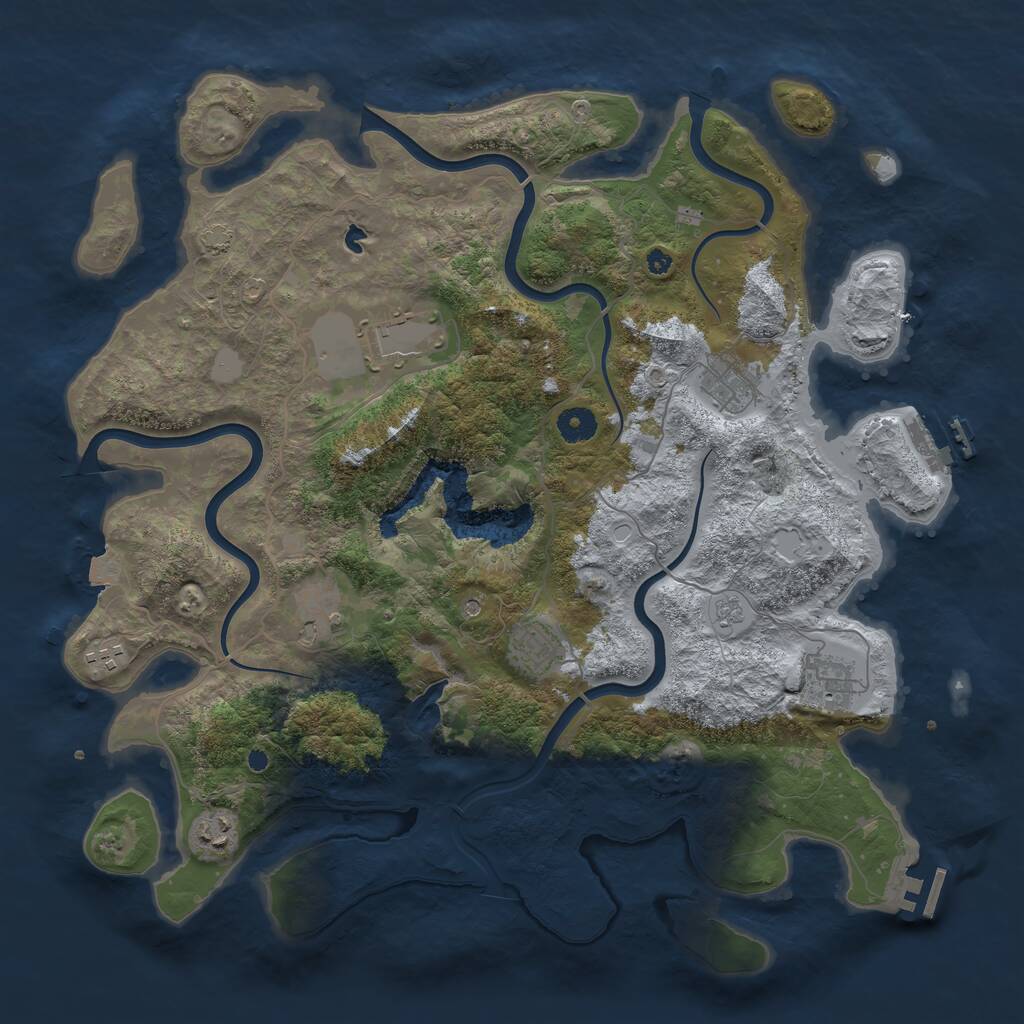 Rust Map: Procedural Map, Size: 4100, Seed: 56324, 13 Monuments
