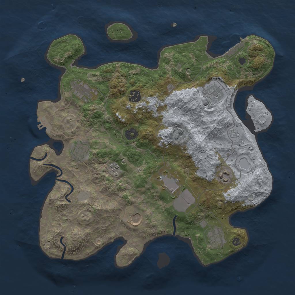 Rust Map: Procedural Map, Size: 3500, Seed: 3782, 15 Monuments