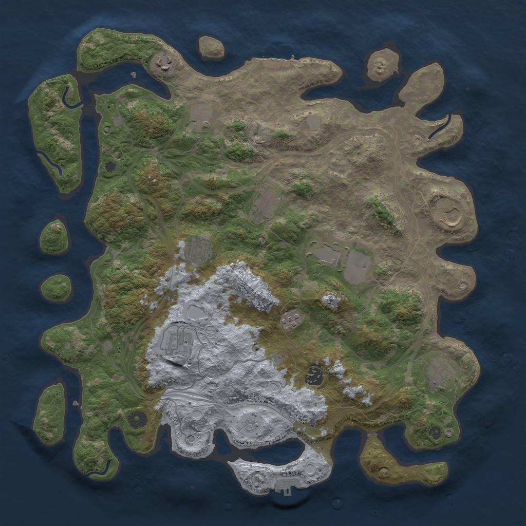 Rust Map: Procedural Map, Size: 4300, Seed: 94366615, 17 Monuments