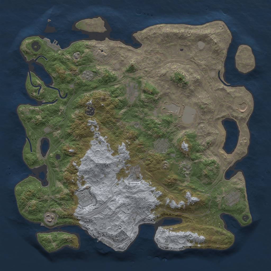 Rust Map: Procedural Map, Size: 4250, Seed: 1089268698, 18 Monuments