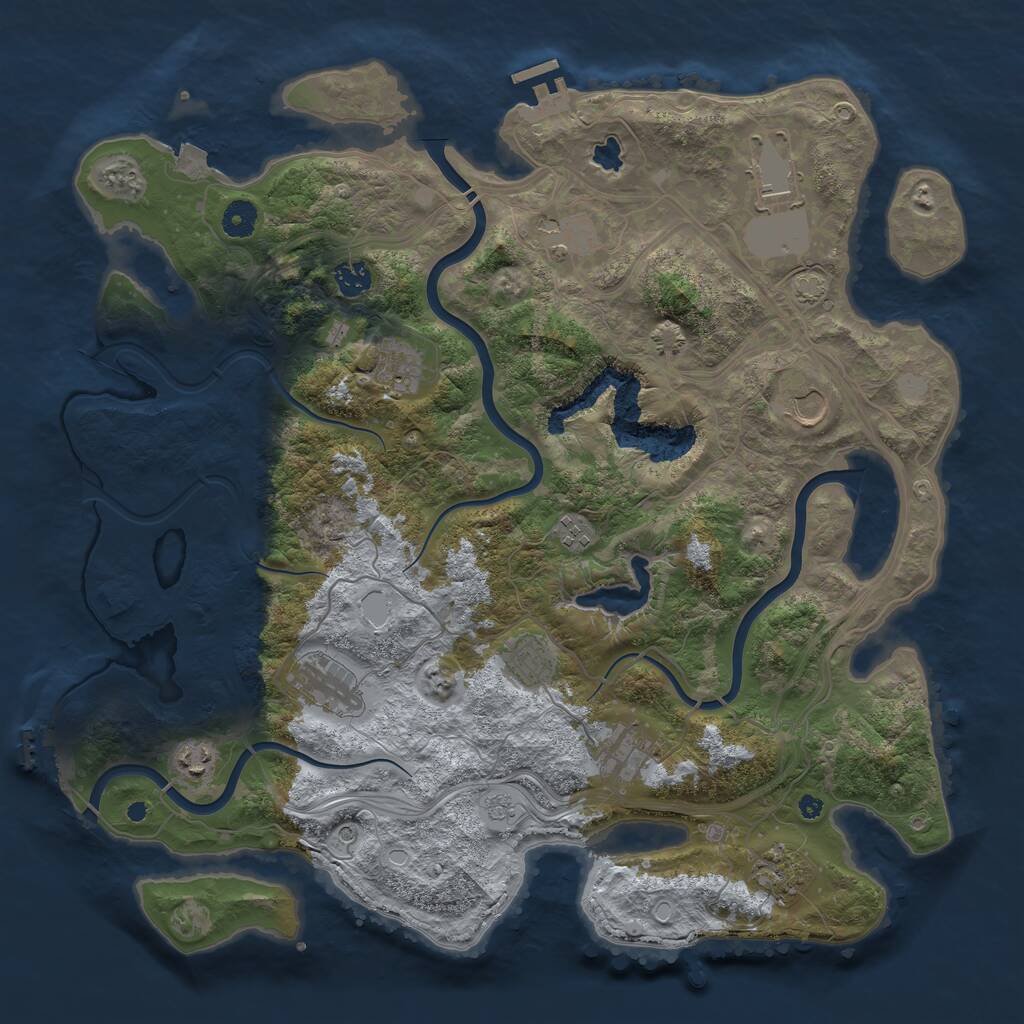 Rust Map: Procedural Map, Size: 4250, Seed: 1089268698, 17 Monuments