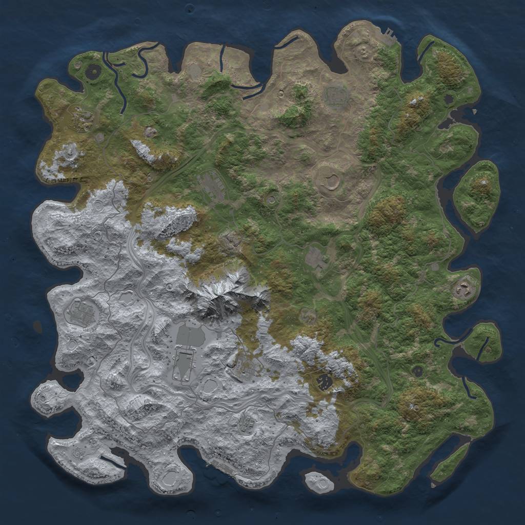 Rust Map: Procedural Map, Size: 5000, Seed: 2845873, 18 Monuments