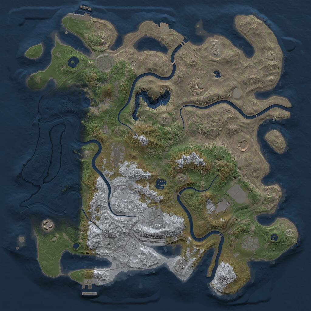 Rust Map: Procedural Map, Size: 4250, Seed: 563839334, 16 Monuments