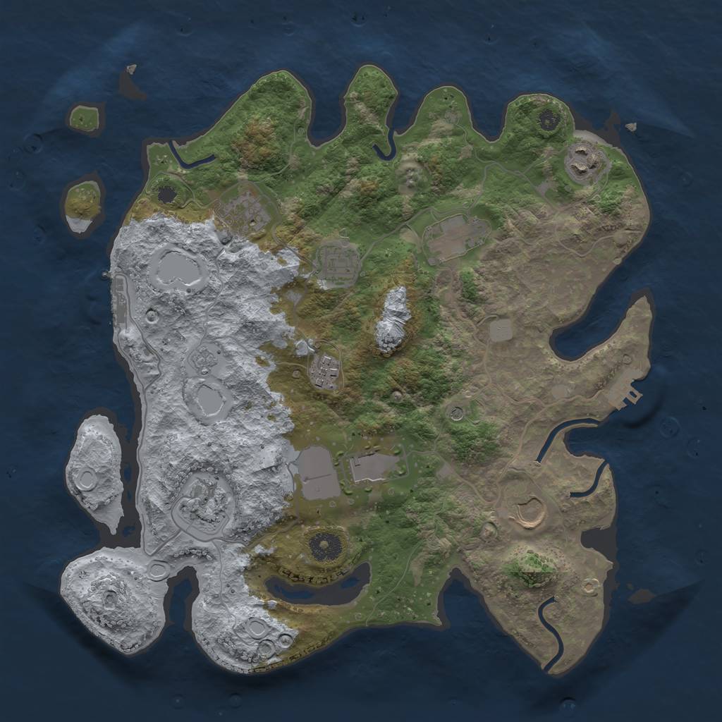 Rust Map: Procedural Map, Size: 3500, Seed: 236707282, 15 Monuments