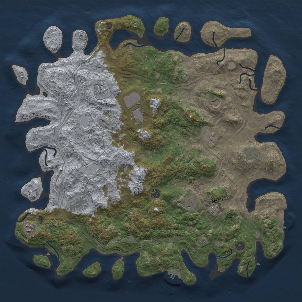 Rust Map: Procedural Map, Size: 4800, Seed: 360560595, 17 Monuments