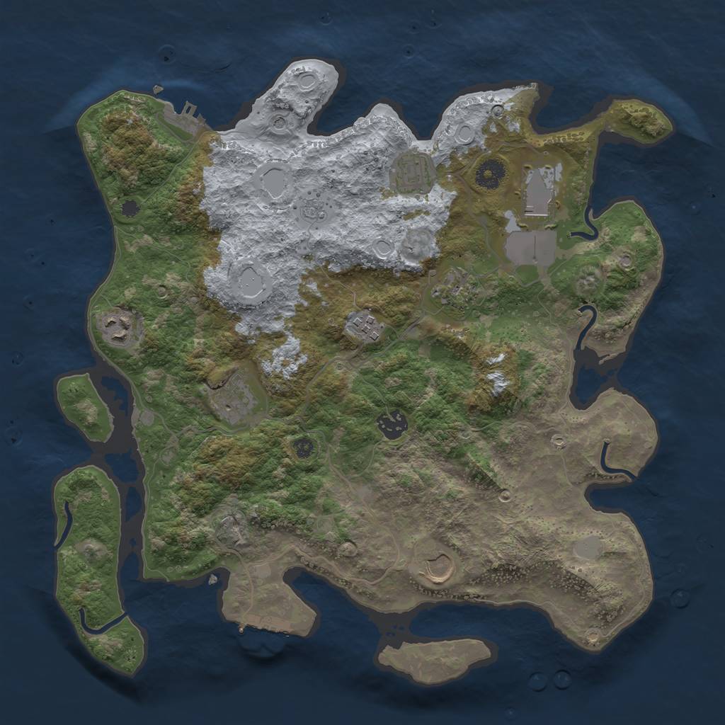 Rust Map: Procedural Map, Size: 3700, Seed: 122506514, 15 Monuments
