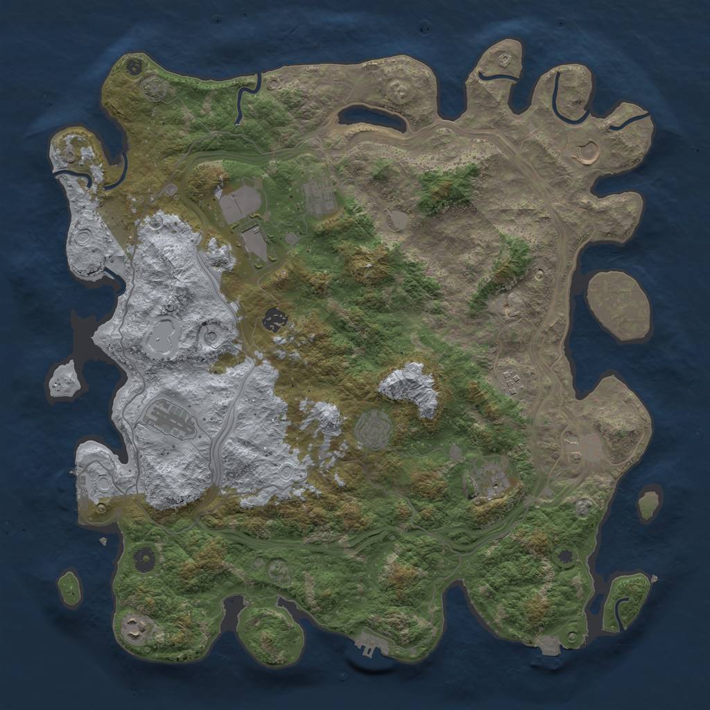 Rust Map: Procedural Map, Size: 4500, Seed: 798384877, 17 Monuments