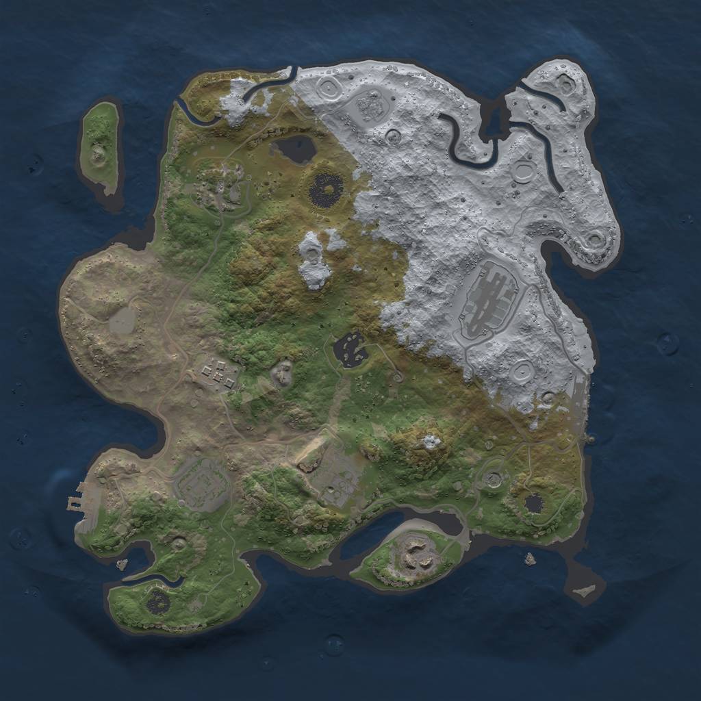 Rust Map: Procedural Map, Size: 3049, Seed: 1860122736, 14 Monuments