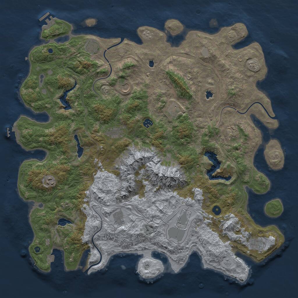 Rust Map: Procedural Map, Size: 5000, Seed: 6432435, 17 Monuments