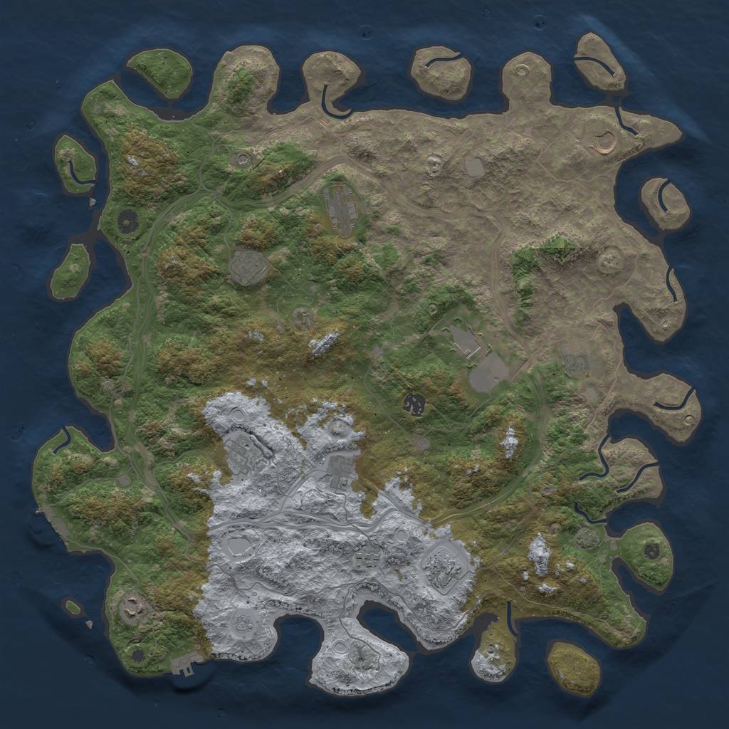 Rust Map: Procedural Map, Size: 4800, Seed: 830150280, 19 Monuments