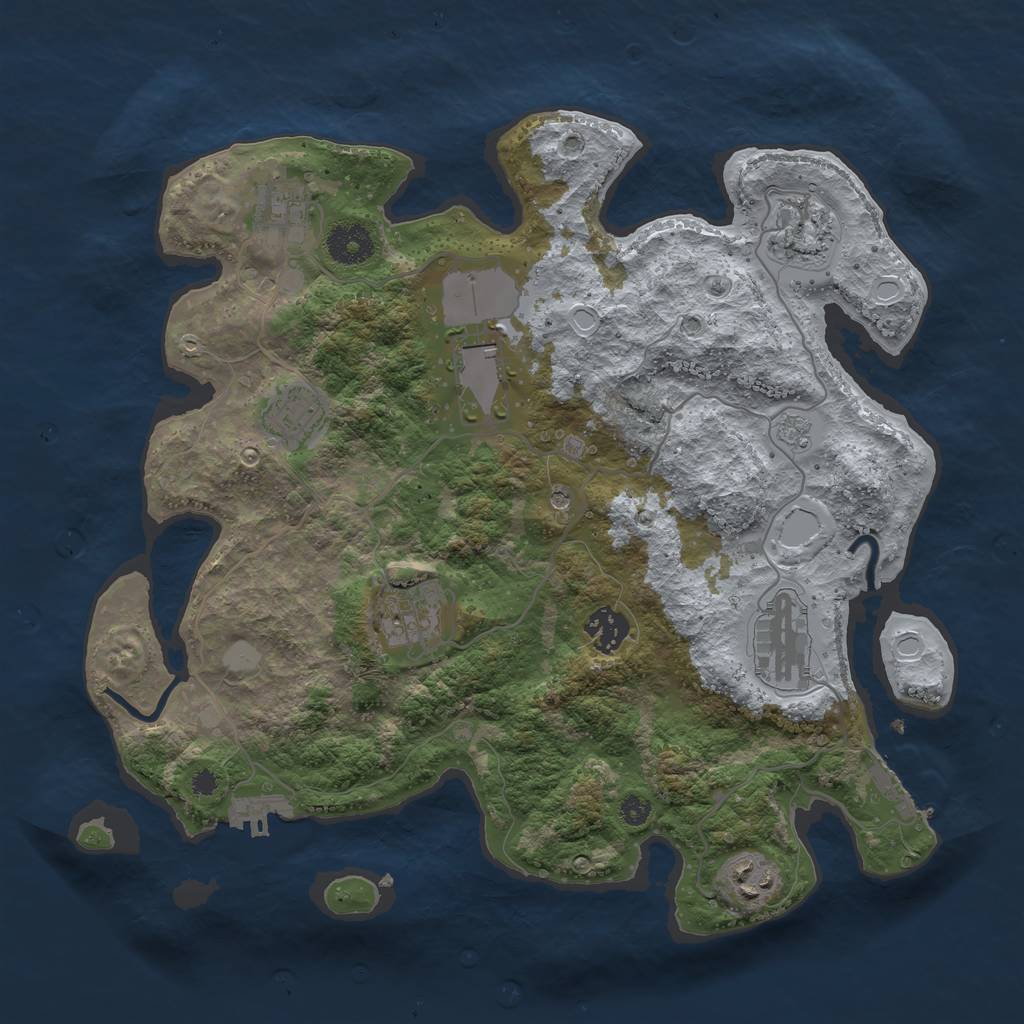 Rust Map: Procedural Map, Size: 3500, Seed: 475797335, 15 Monuments
