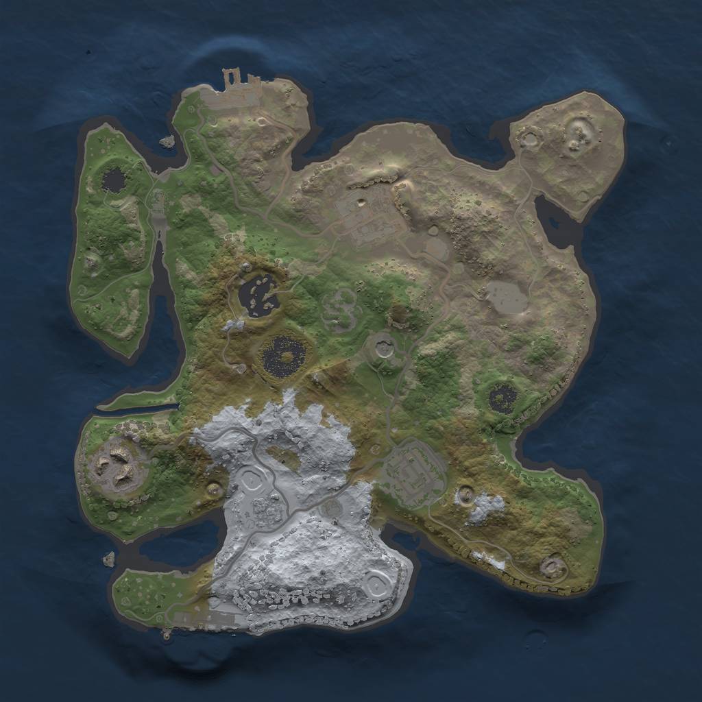 Rust Map: Procedural Map, Size: 2500, Seed: 6338640, 11 Monuments