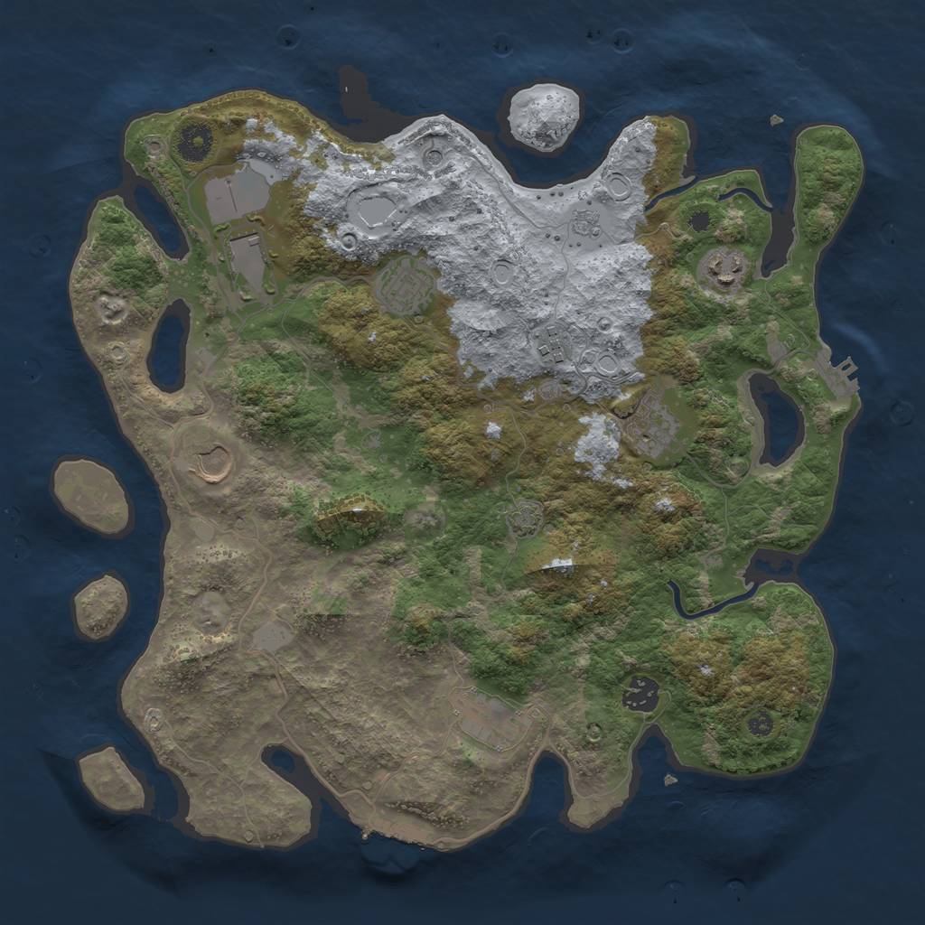 Rust Map: Procedural Map, Size: 3750, Seed: 2024584, 16 Monuments