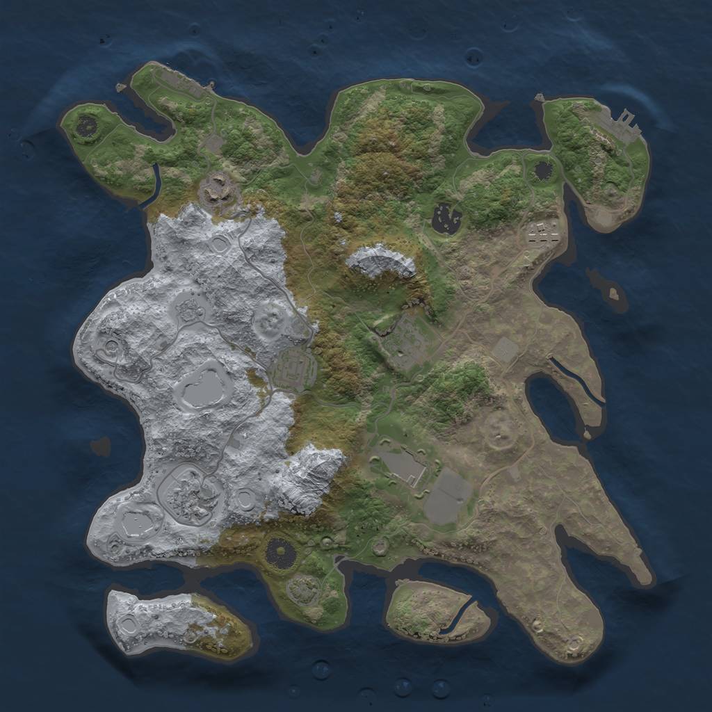 Rust Map: Procedural Map, Size: 3500, Seed: 42685481, 15 Monuments