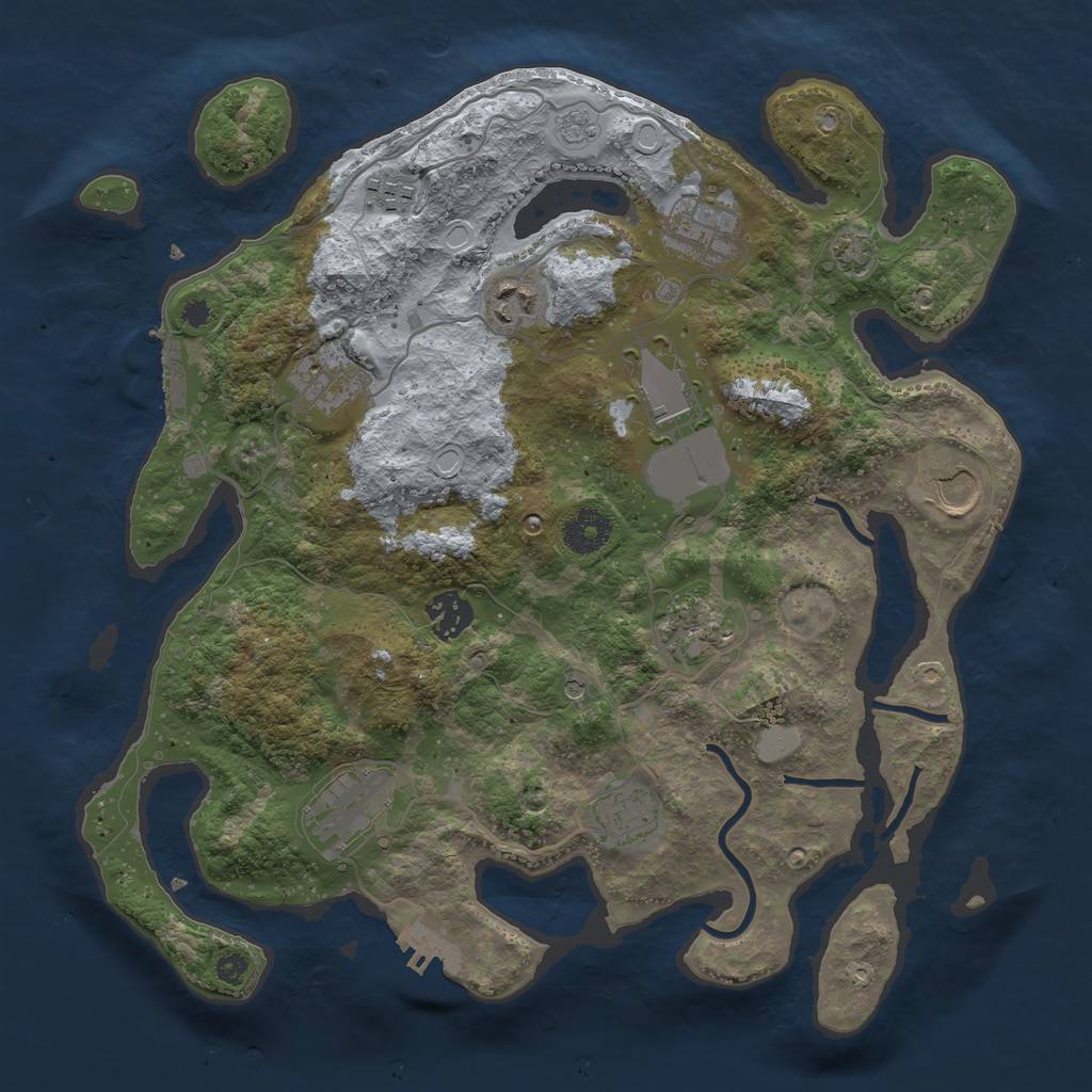 Rust Map: Procedural Map, Size: 3500, Seed: 79279, 18 Monuments
