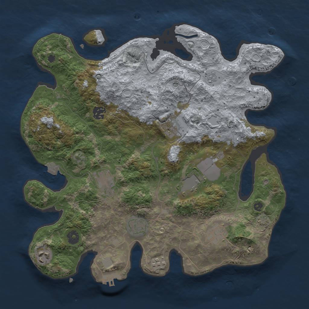 Rust Map: Procedural Map, Size: 3500, Seed: 1650049466, 15 Monuments