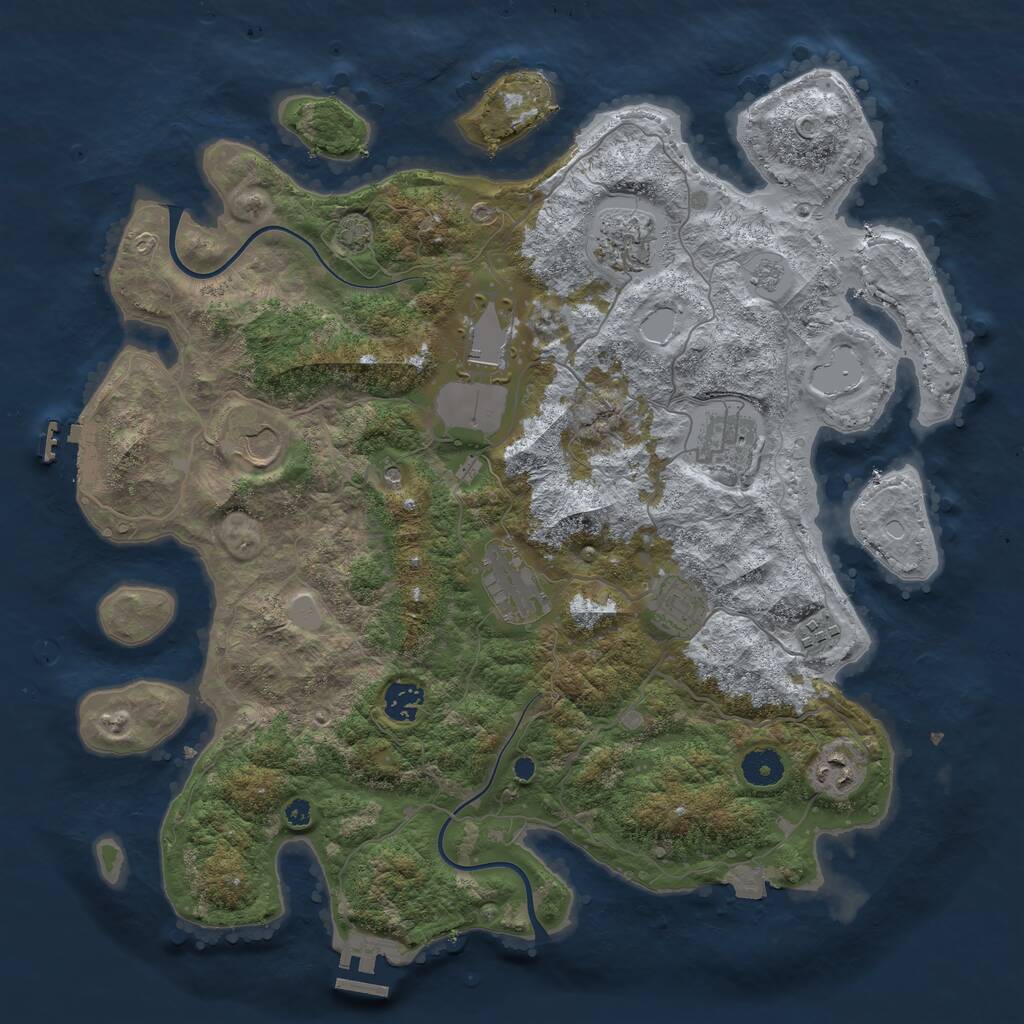 Rust Map: Procedural Map, Size: 3900, Seed: 41438148, 15 Monuments