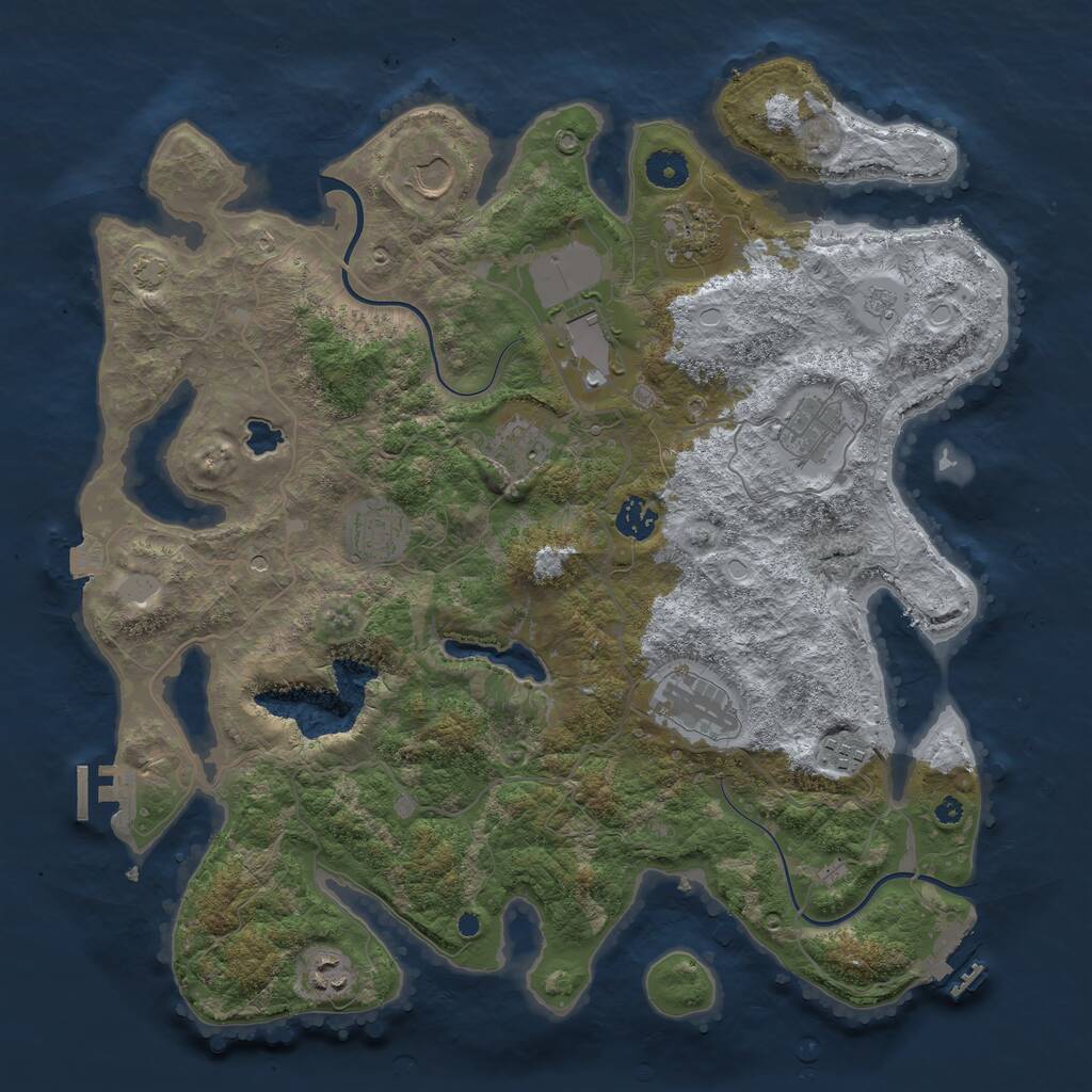 Rust Map: Procedural Map, Size: 4000, Seed: 3561103, 16 Monuments