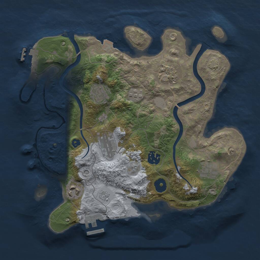 Rust Map: Procedural Map, Size: 3000, Seed: 133625879, 13 Monuments