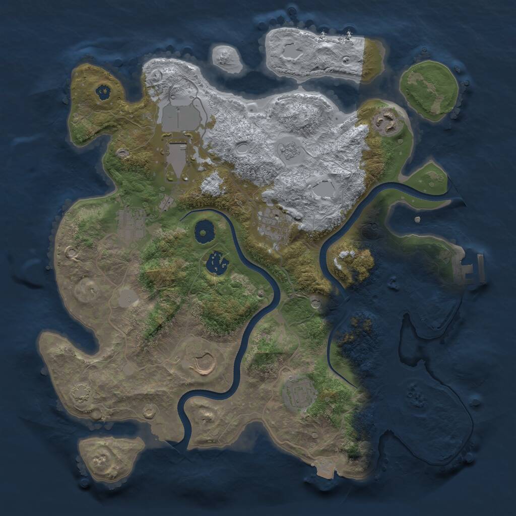Rust Map: Procedural Map, Size: 3500, Seed: 136934064, 12 Monuments