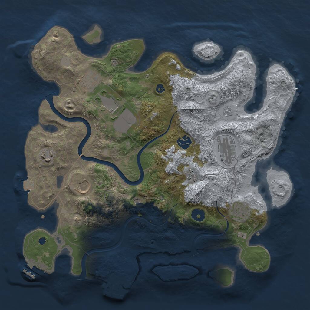 Rust Map: Procedural Map, Size: 3500, Seed: 271182510, 14 Monuments