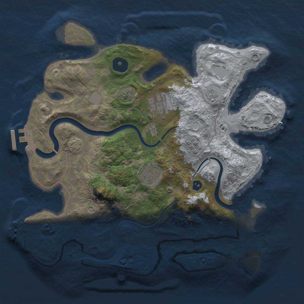 Rust Map: Procedural Map, Size: 3000, Seed: 271182510, 9 Monuments