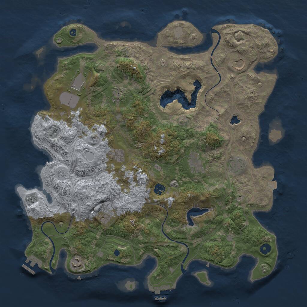 Rust Map: Procedural Map, Size: 4250, Seed: 2006443425, 16 Monuments