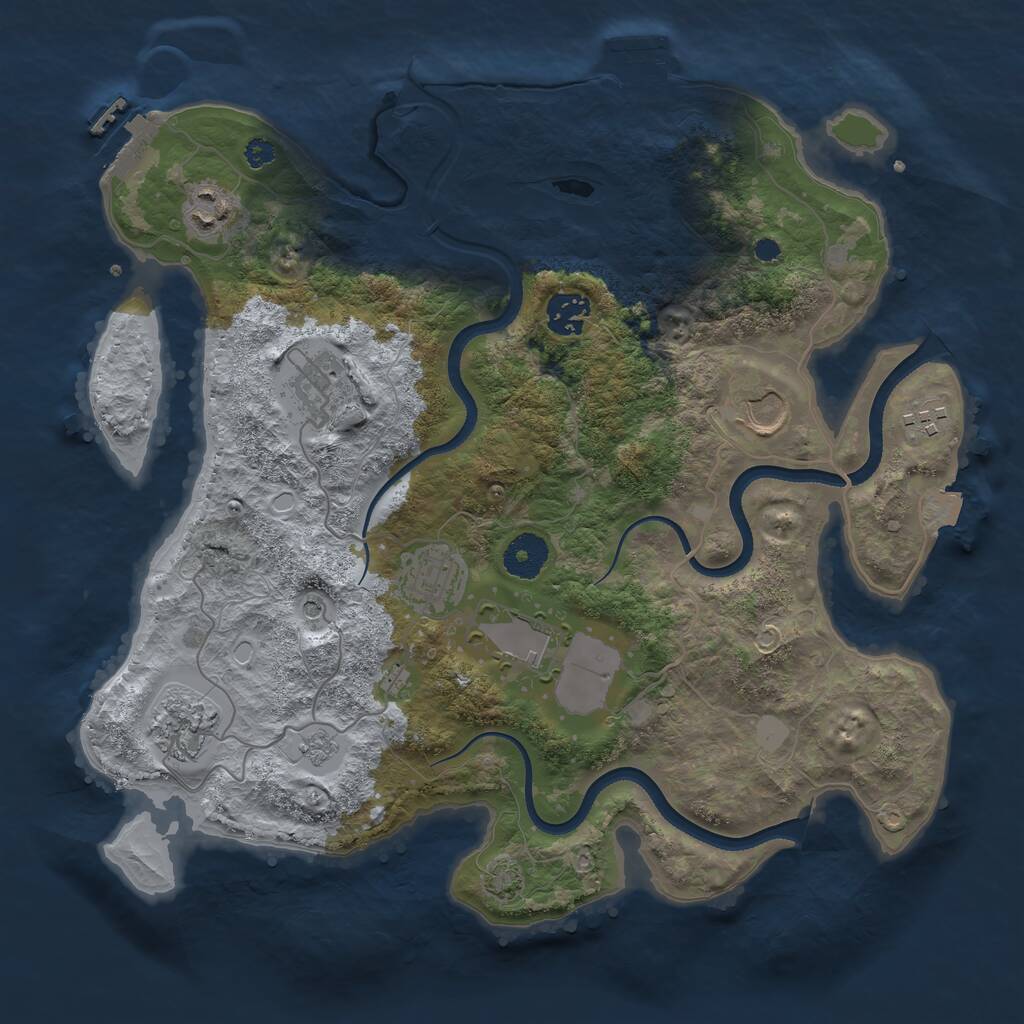 Rust Map: Procedural Map, Size: 3500, Seed: 898559301, 14 Monuments