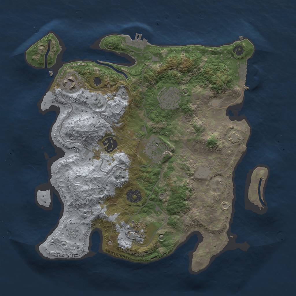 Rust Map: Procedural Map, Size: 3000, Seed: 112213860, 13 Monuments
