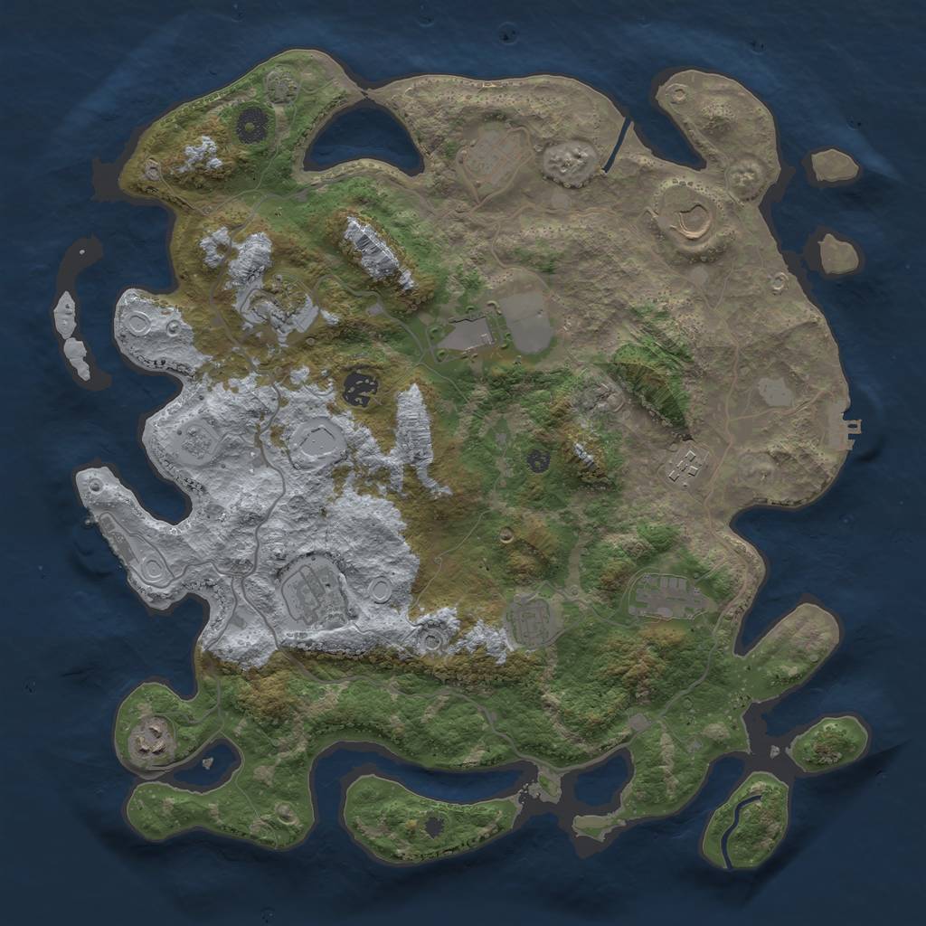 Rust Map: Procedural Map, Size: 4000, Seed: 1557910420, 18 Monuments