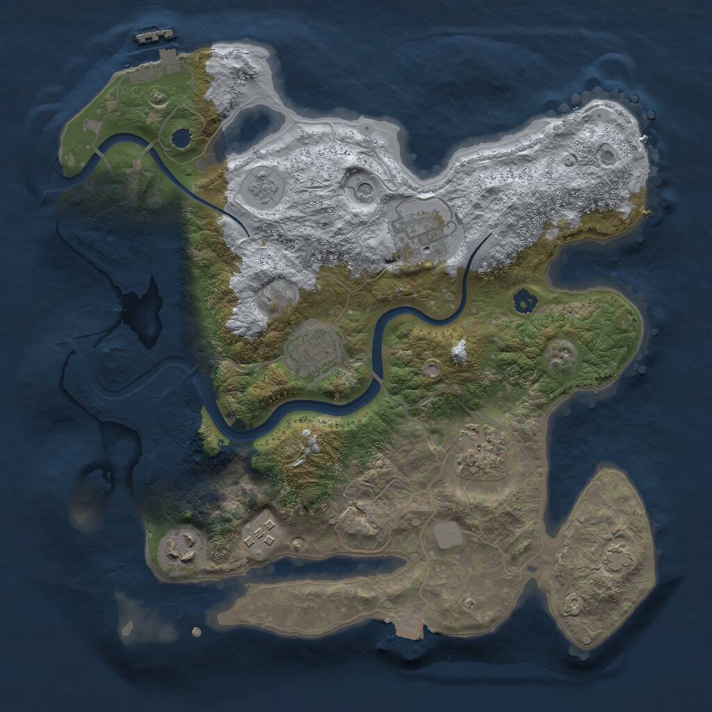Rust Map: Procedural Map, Size: 3000, Seed: 1502202422, 10 Monuments