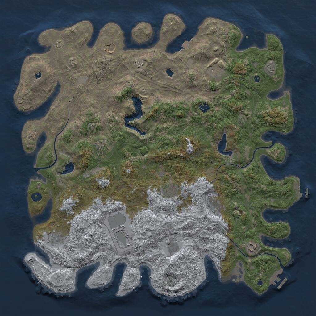 Rust Map: Procedural Map, Size: 4800, Seed: 783796352, 17 Monuments