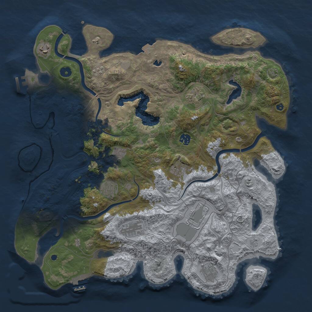 Rust Map: Procedural Map, Size: 4250, Seed: 6548, 16 Monuments