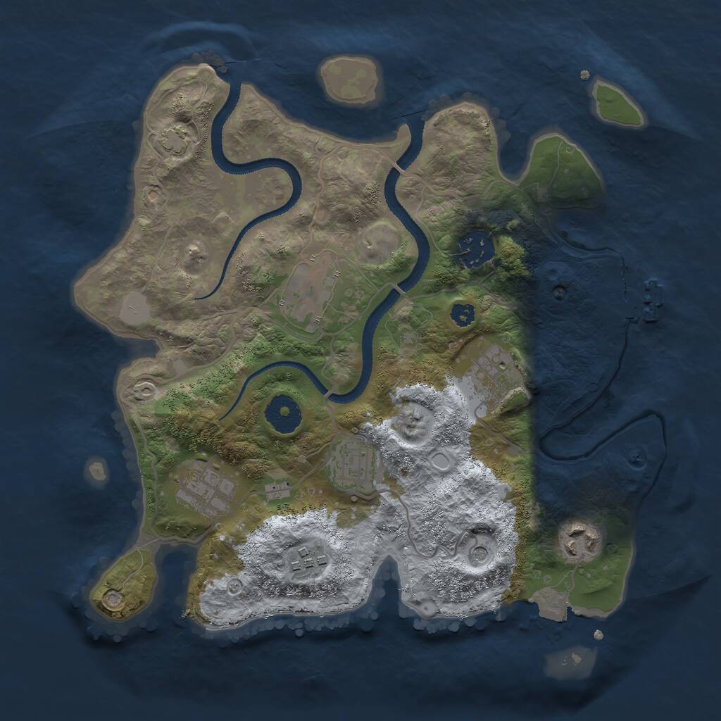 Rust Map: Procedural Map, Size: 3000, Seed: 1733550197, 11 Monuments