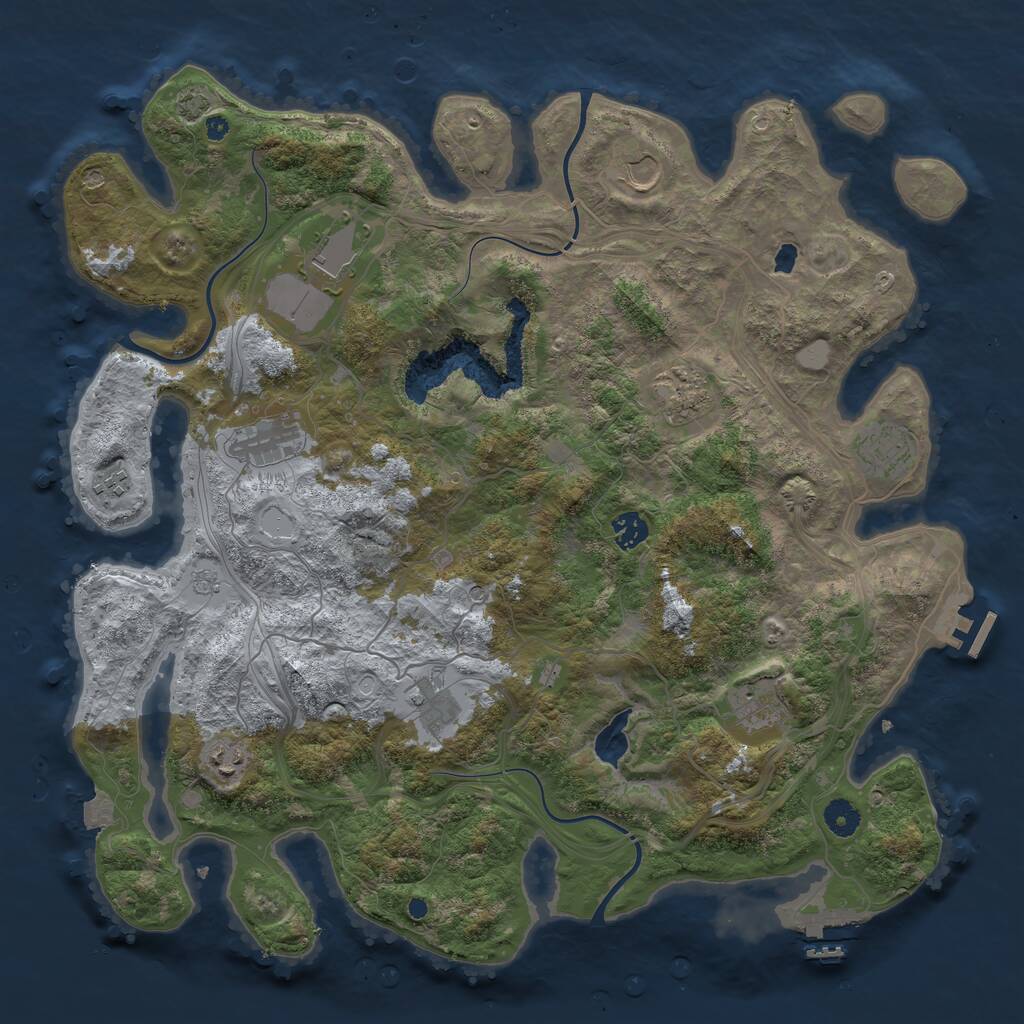 Rust Map: Procedural Map, Size: 4250, Seed: 351108853, 16 Monuments