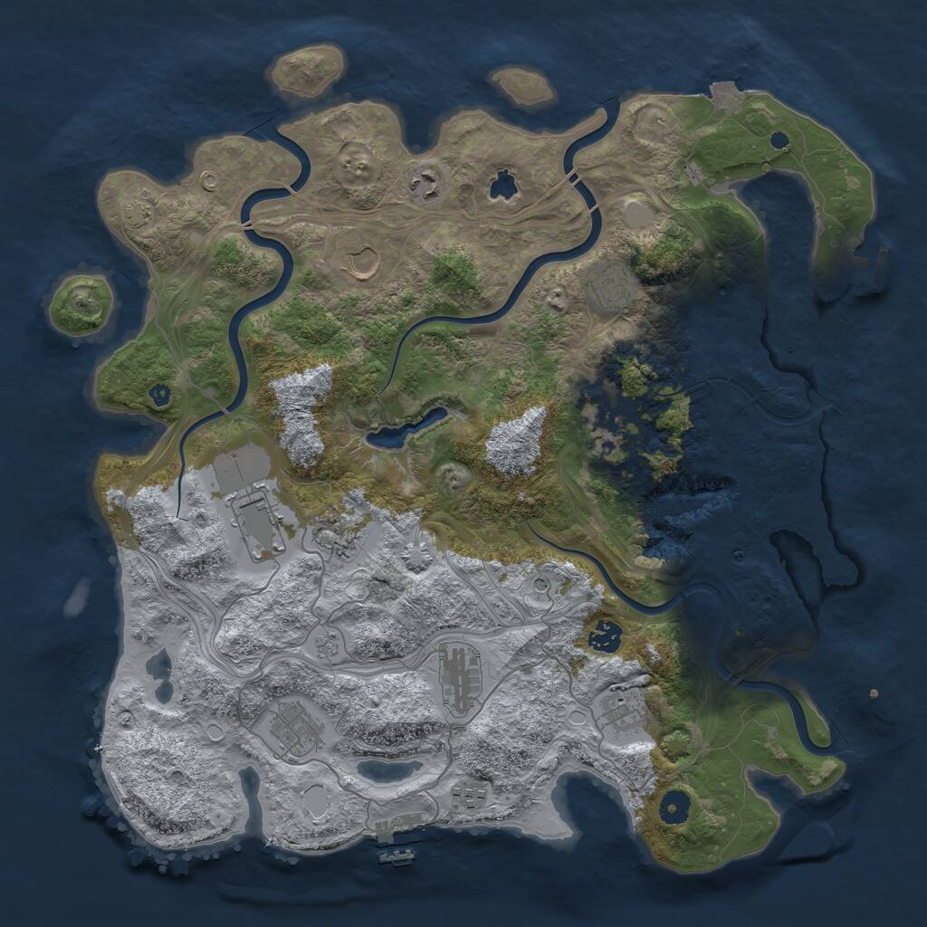 Rust Map: Procedural Map, Size: 4250, Seed: 68758, 17 Monuments