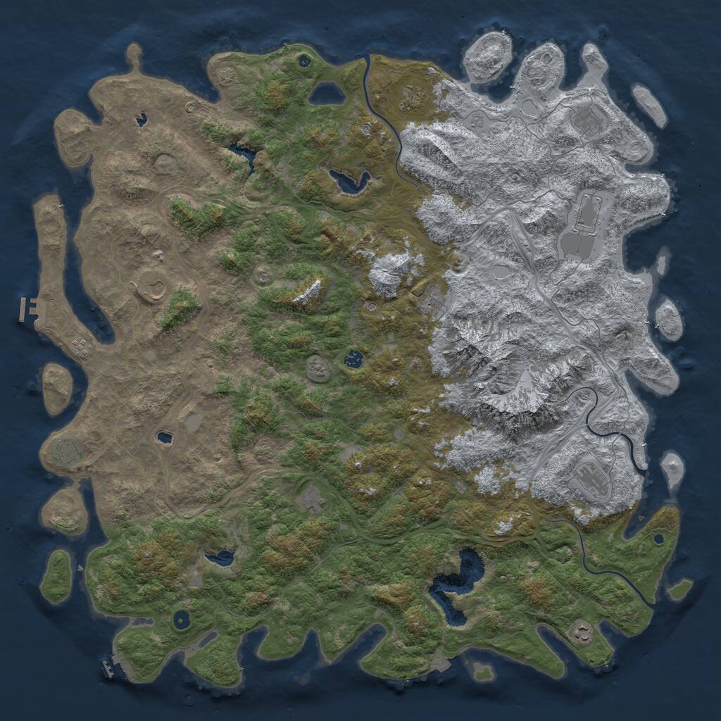 Rust Map: Procedural Map, Size: 6000, Seed: 9945, 17 Monuments