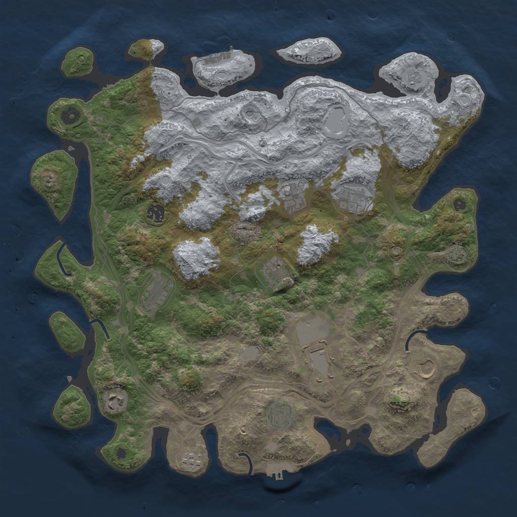 Rust Map: Procedural Map, Size: 4250, Seed: 1525454, 18 Monuments