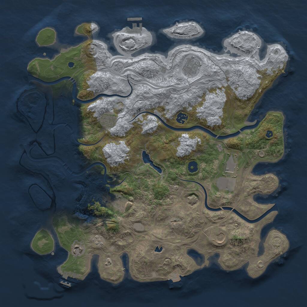 Rust Map: Procedural Map, Size: 4250, Seed: 1525454, 14 Monuments