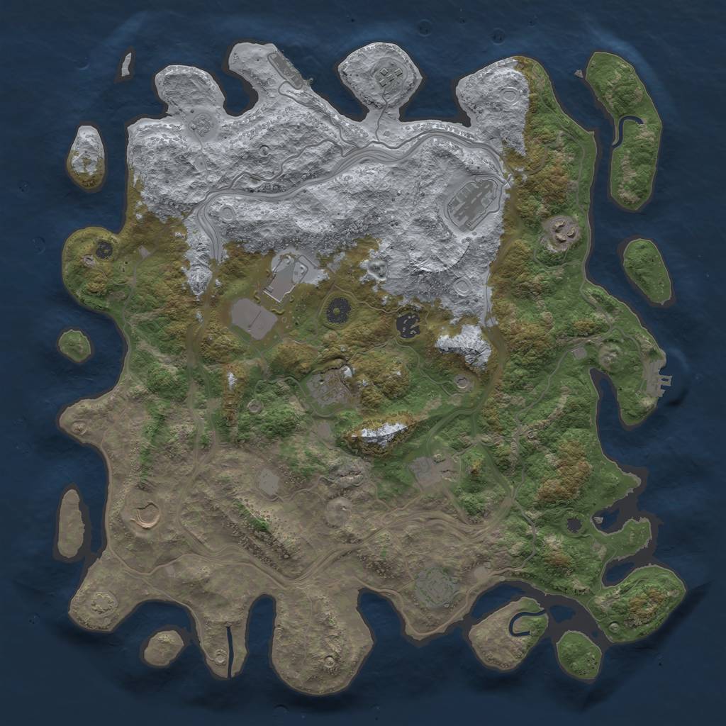 Rust Map: Procedural Map, Size: 4300, Seed: 92945124, 17 Monuments
