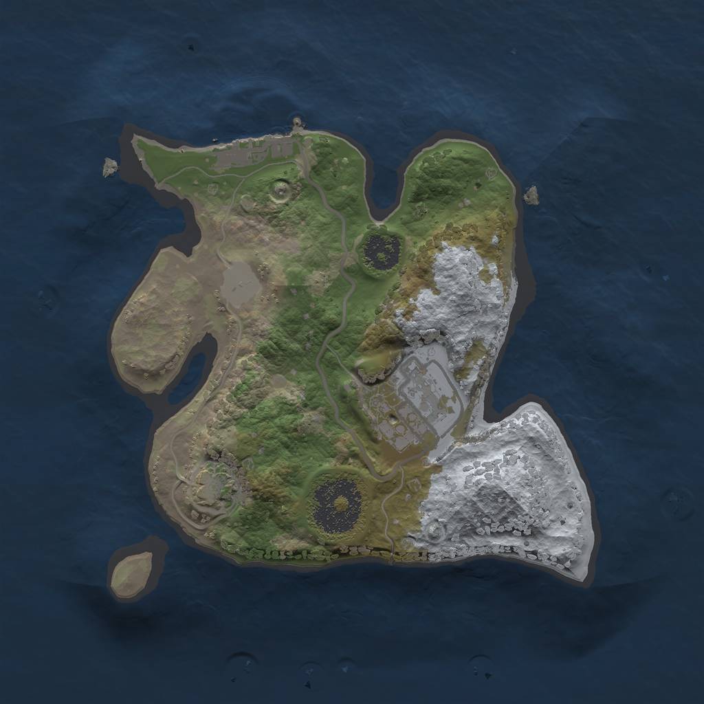 Rust Map: Procedural Map, Size: 2000, Seed: 532465, 6 Monuments