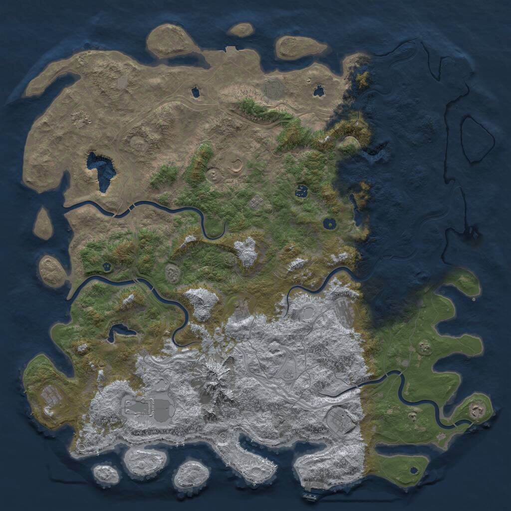 Rust Map: Procedural Map, Size: 6000, Seed: 1794674575, 17 Monuments