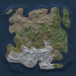 Thumbnail Rust Map: Procedural Map, Size: 3500, Seed: 1960301781, 17 Monuments