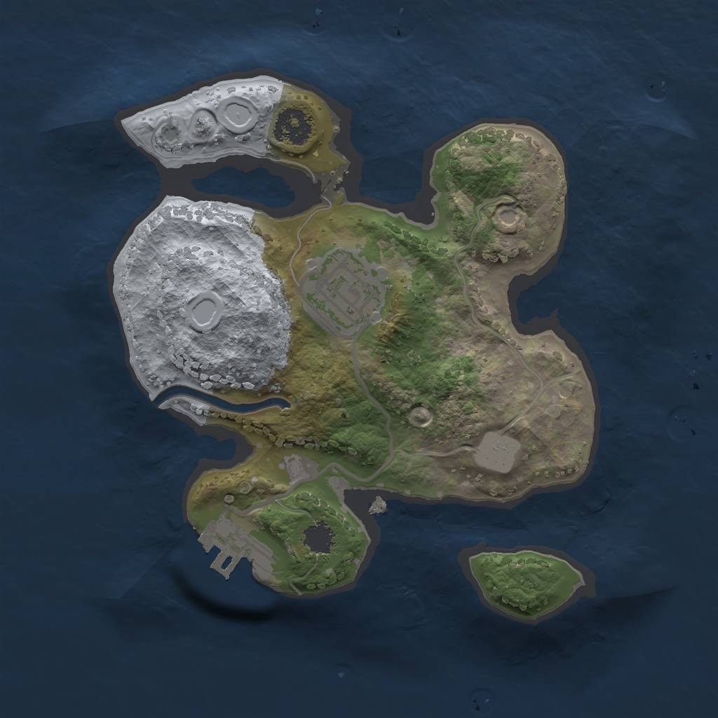 Rust Map: Procedural Map, Size: 2000, Seed: 2649, 5 Monuments