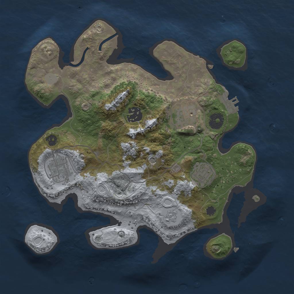 Rust Map: Procedural Map, Size: 2800, Seed: 296802183, 10 Monuments