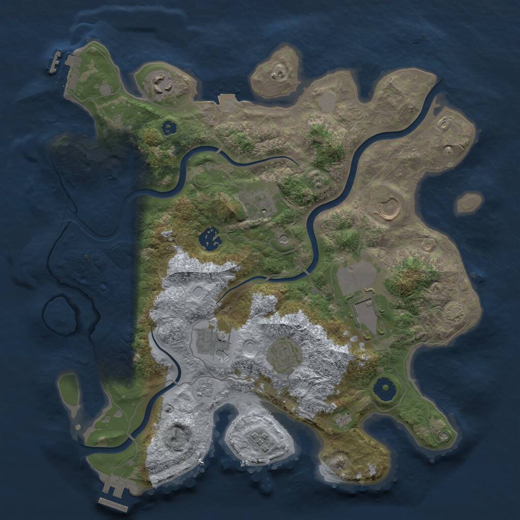 Rust Map: Procedural Map, Size: 3500, Seed: 576997993, 14 Monuments